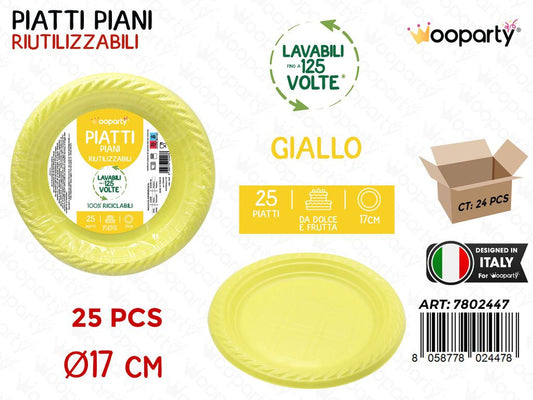 PIATTI DA DOLCE FRUTTA GIALLO 25PCS D.17CM