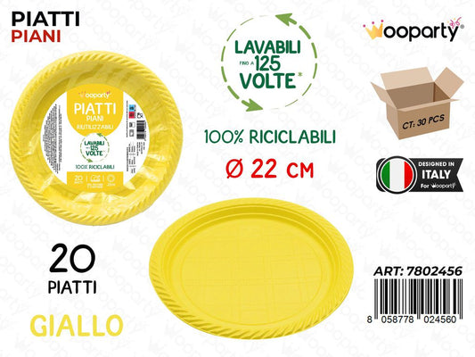 PIATTI PIANI GIALLO 20PCS D.22CM