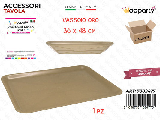 Vassoio Paperino Oro Plast. 36*48CM