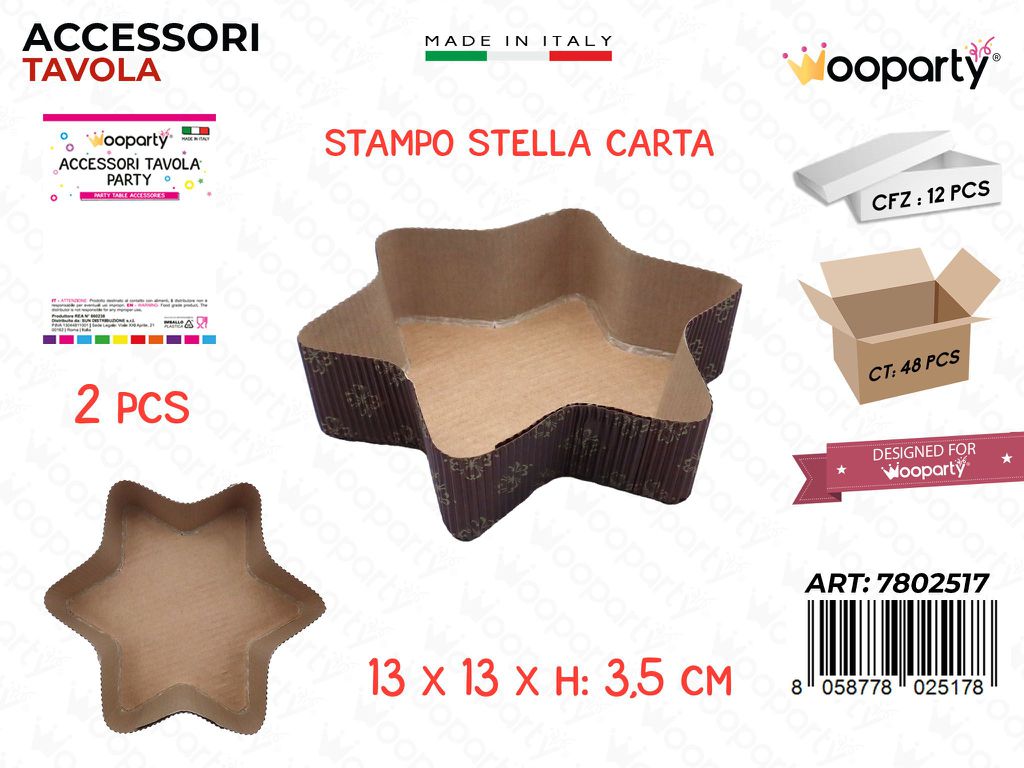 Stampo Stella Carta 2PCS 100GR 13*13*3.5CM