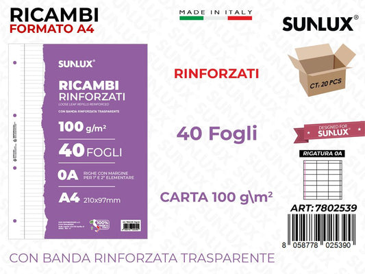 Sunlux Ricambi Rinf. Rig. 0A 40FF 100GR A4
