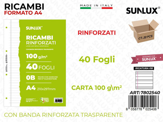 Sunlux Ricambi Rinf. Rig. 0B 40FF 100GR A4