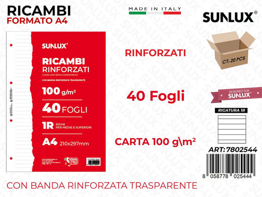 Sunlux Ricambi Rinf. Rig. 1R 40FF 100GR A4