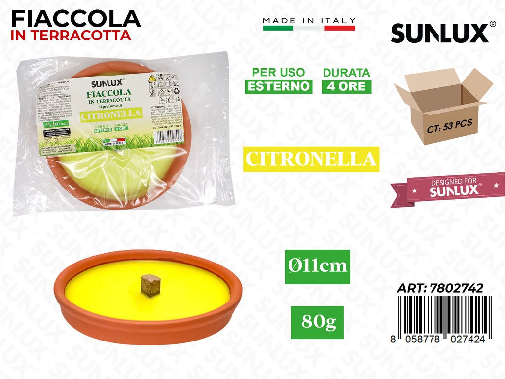 Sunlux Citronella in Terracotta D.11CM 80GR