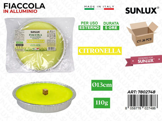 Sunlux Citronella in Allum. D.13CM 110GR