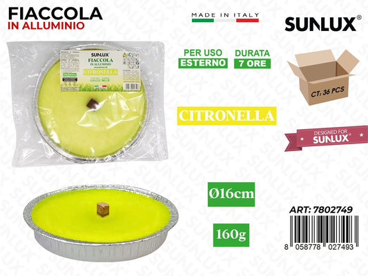 Sunlux Citronella in Allum. D.16CM 160GR