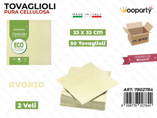TOVAGLIOLI AVORIO 33*33CM 50PCS /PZ DA 20**
