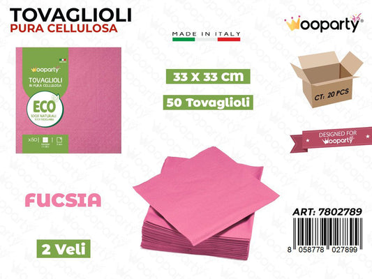 TOVAGLIOLI FUCSIA 33*33CM 50PCS /PZ DA 20**