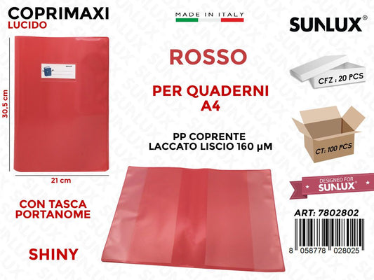 Coprimaxi Pp Rosso Shiny Lacc. c/Alette 21*30.5CM