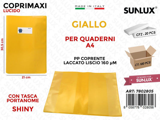 Coprimaxi Pp Giallo Shiny Lacc. c/Alette 21*30.5CM