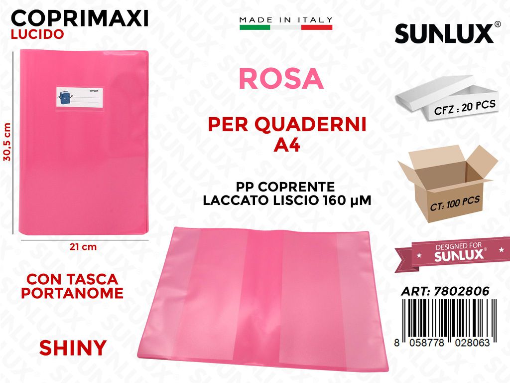 Coprimaxi Pp Rosa Shiny Lacc. c/Alette 21*30.5CM