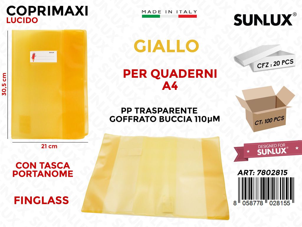 Coprimaxi Giallo Finglass Buccia 21*30.5CM