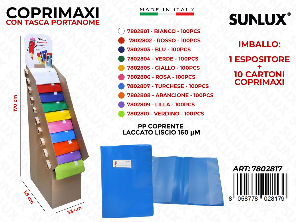 Esp. da Terra Coprimaxi Shiny A4 Lacc. 10COL. 33*170*58CM / Pz da 1000