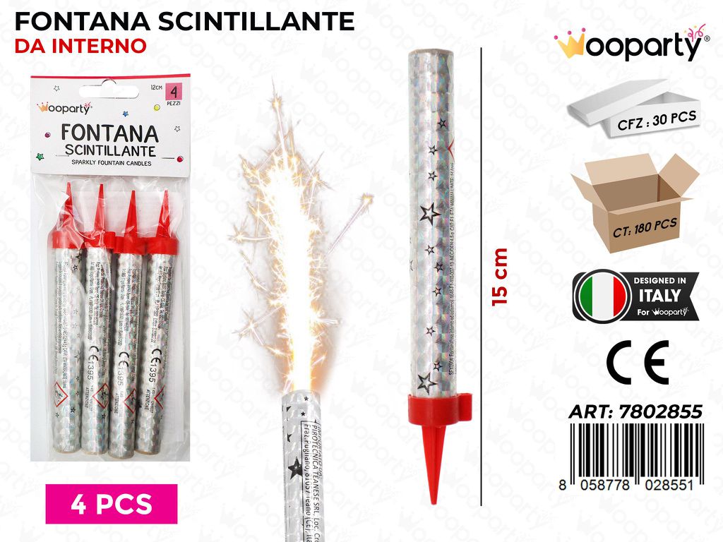 FONTANA FLAMBE SCINTILLANTE 4PCS 15CM /PZ DA 30**