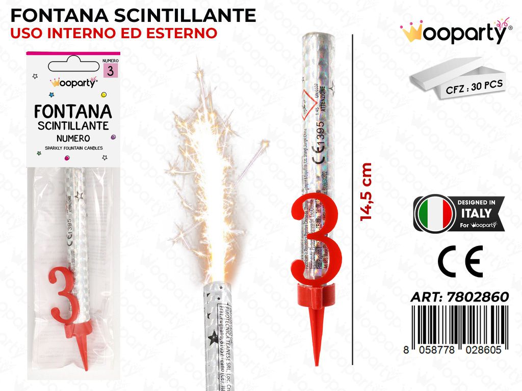 FONTANA FLAMBE SCINTILLANTE N.3 14.5CM /PZ DA 30**