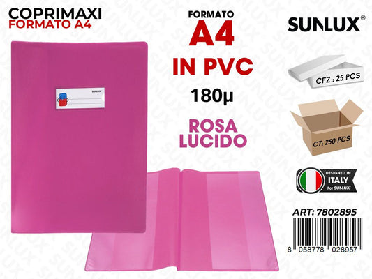 Coprimaxi Pvc Rosa Lucido c/Alette 180 A4