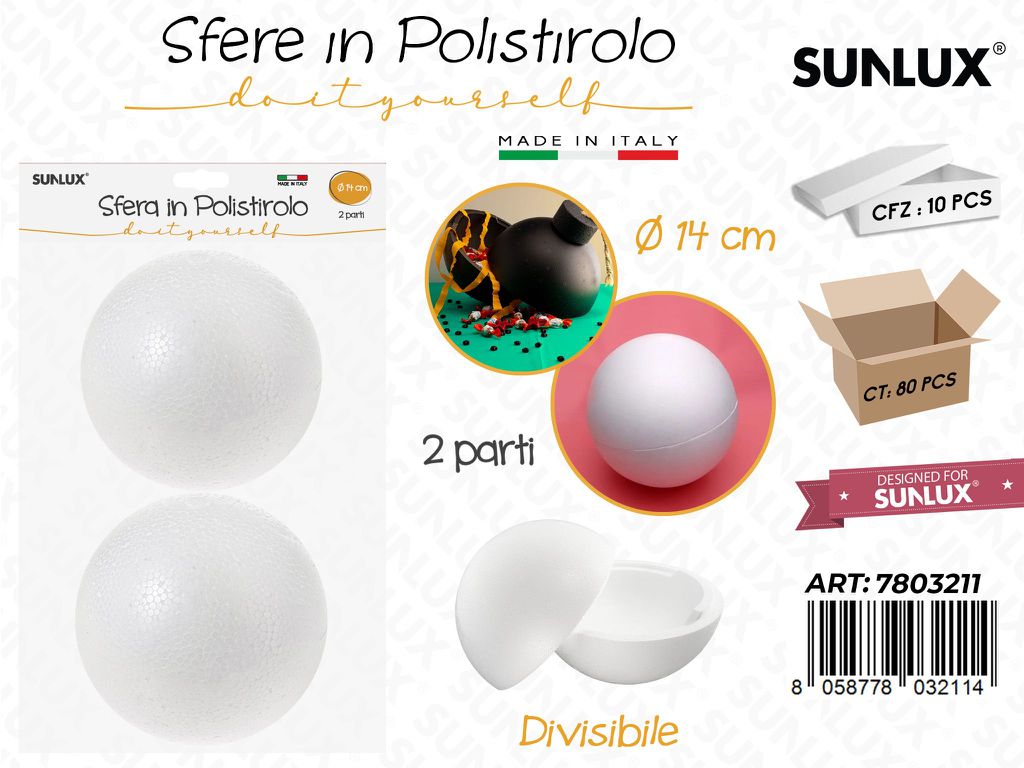 Sfera Polistirolo Divis. D.14CM