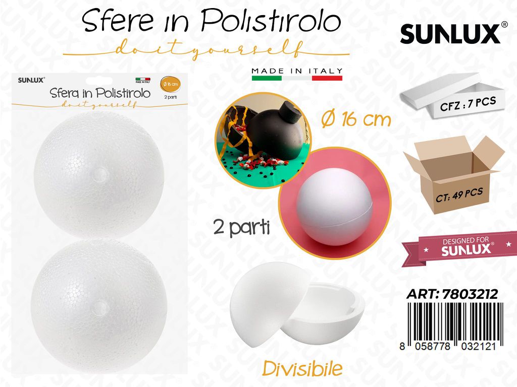 Sfera Polistirolo Divis. D.16CM