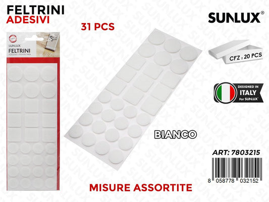 Feltrini Adesivi Ass. Bianco 31PCS /Pz da 20BL