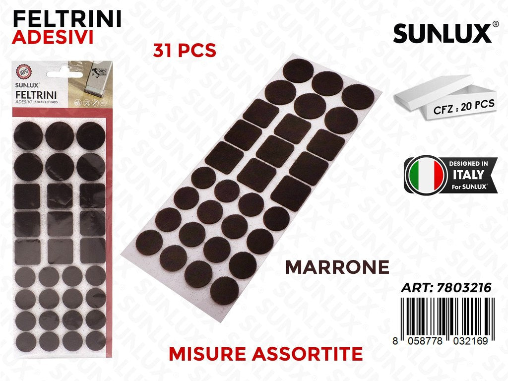 Feltrini Adesivi Ass. Marrone 31PCS /Pz da 20BL
