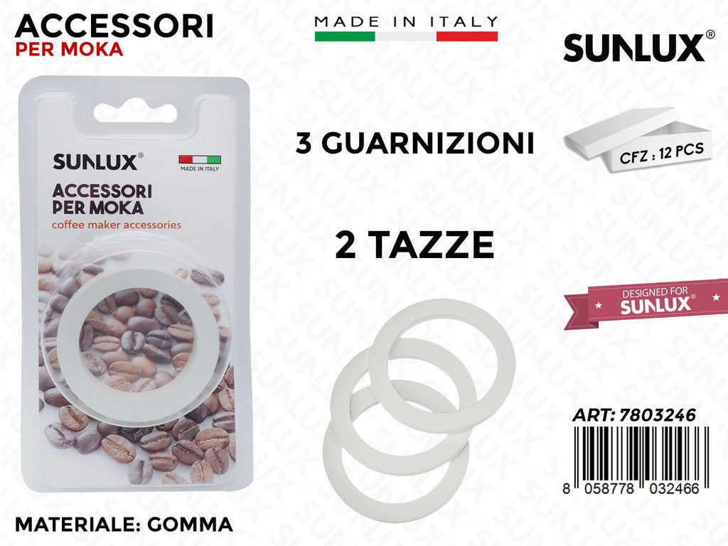 Guarnizioni per Moka 2TAZZE 3PCS