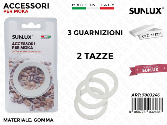 Guarnizioni per Moka 2TAZZE 3PCS