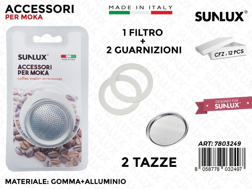 Set per Moka da 2TAZZE 3PCS Ass.
