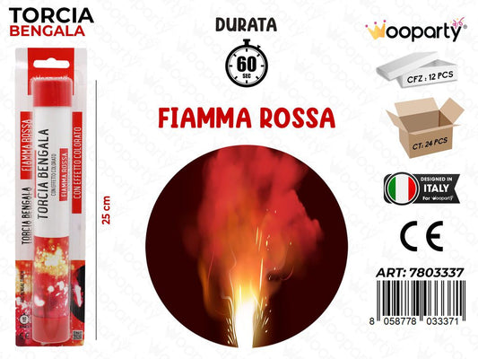 TORCIA BENGALA FIAMMA ROSSA 60SEC