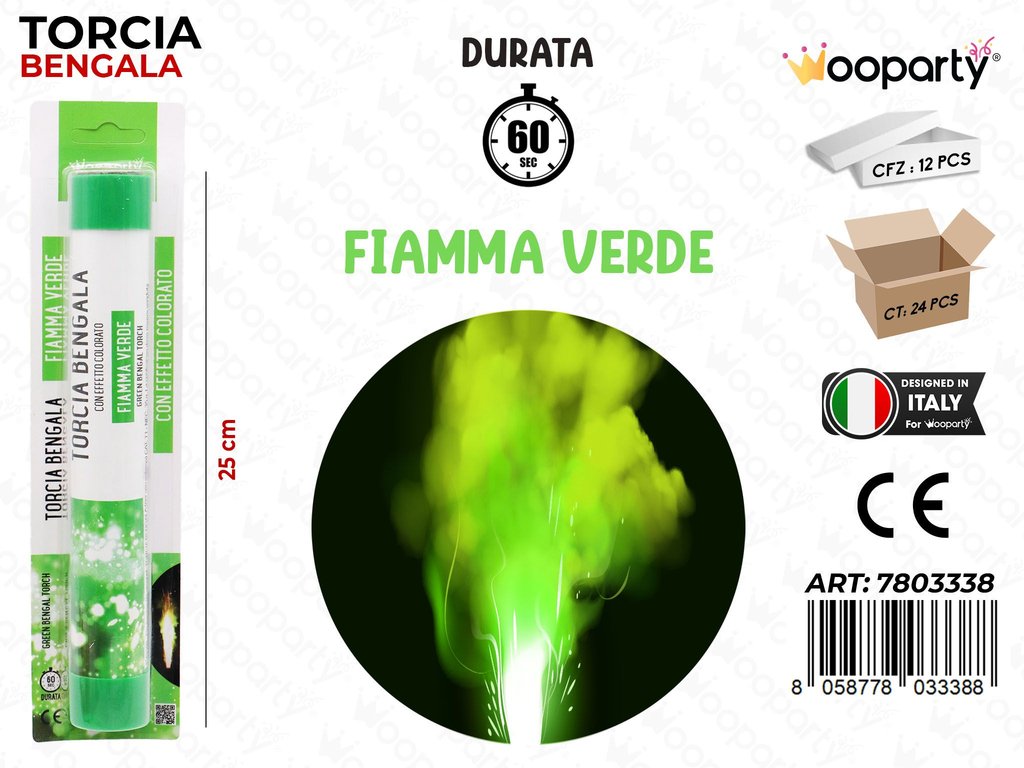 TORCIA BENGALA FIAMMA VERDE 60SEC