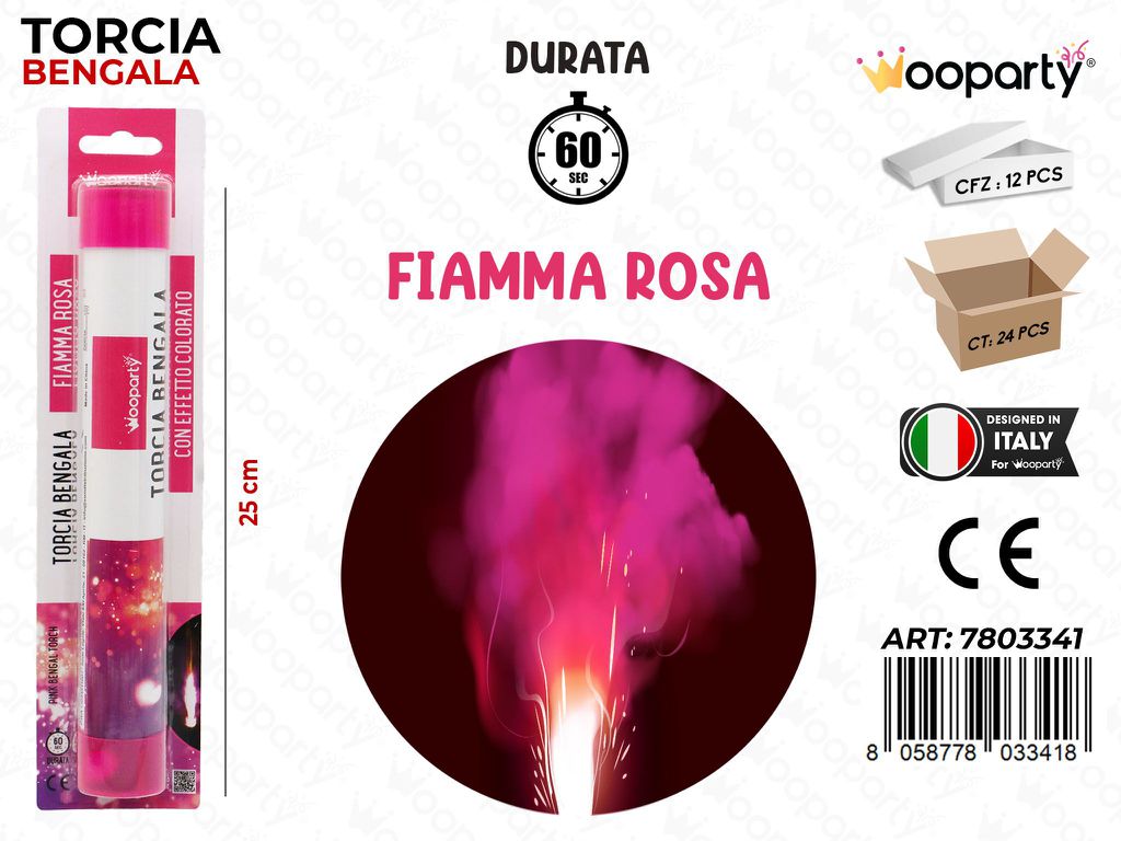 TORCIA BENGALA FIAMMA ROSA 60SEC