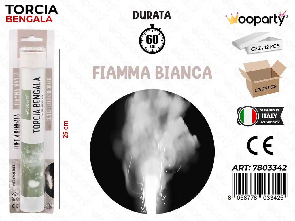 TORCIA BENGALA FIAMMA BIANCA 60SEC