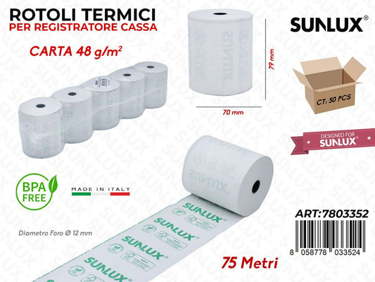Rotoli Termici Cassa 70*79MM 75' 48G