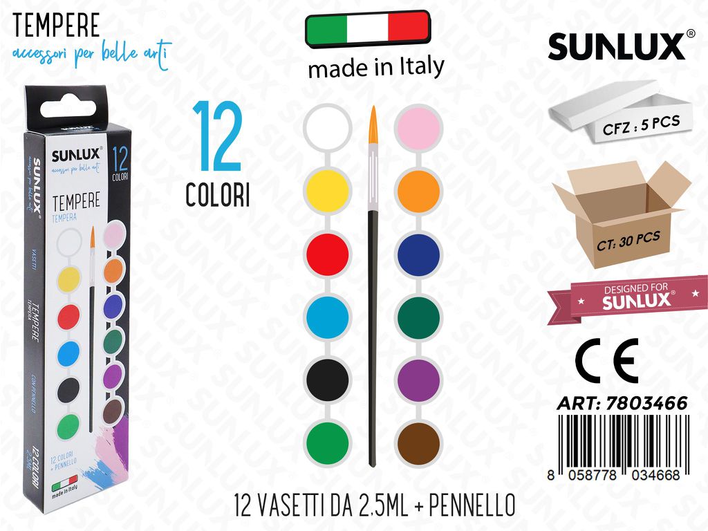 Tempera 2STRINGHE 12COL. 2.5ML