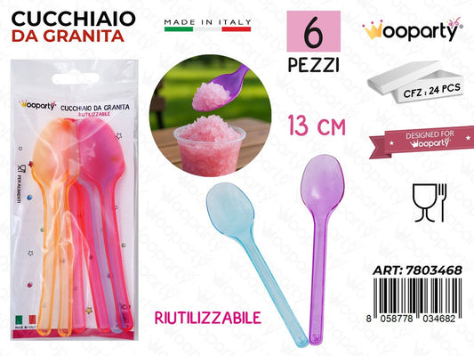 CUCCHIAIO DA GRANITA RIUT. 6PCS ASS. 13CM