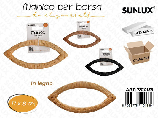 Sunlux Manico per Borsa in Legno 17*8CM