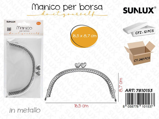 Sunlux Manico per Borsa Metallo 16.5*8.7CM