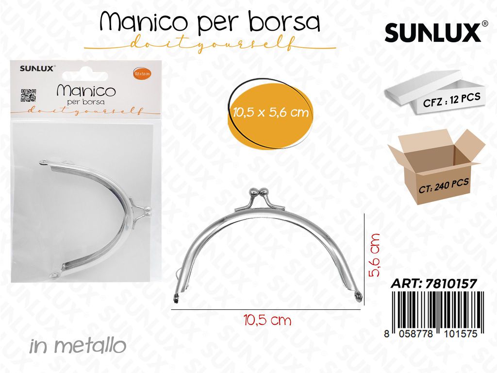 Sunlux Manico per Borsa Metallo 10.5*5.6CM