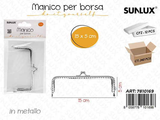 Sunlux Manico per Borsa Metallo 15*5CM