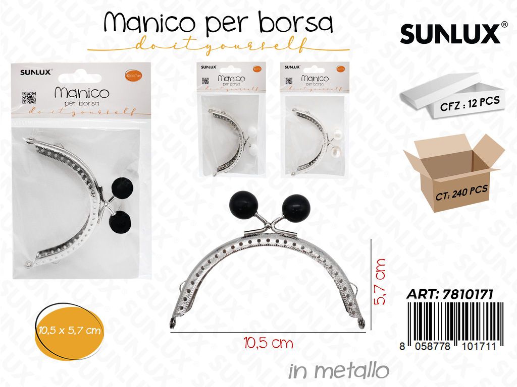 Sunlux Manico per Borsa Metallo 10.5*5.7CM