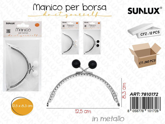 Sunlux Manico per Borsa Metallo 12.5*8.3CM