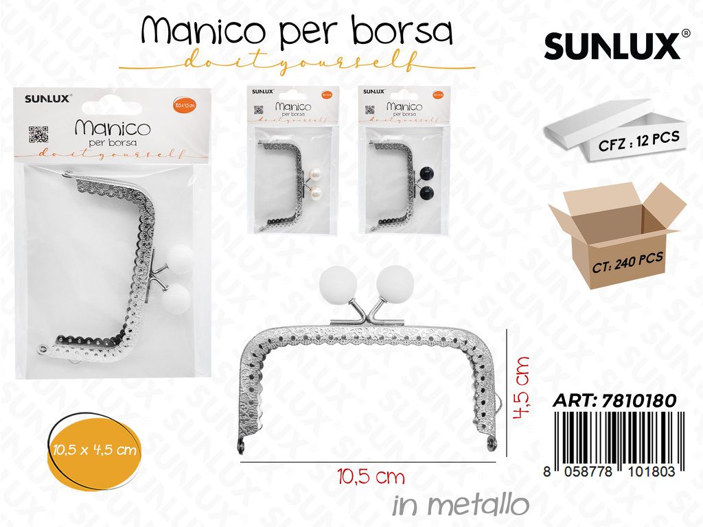Sunlux Manico per Borsa Metallo 10.5*4.5CM
