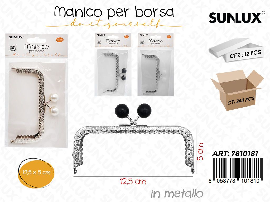 Sunlux Manico per Borsa Metallo 12.5*5CM