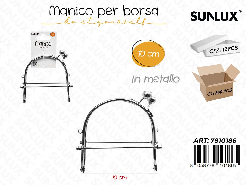 Sunlux Manico per Borsa Metallo 10CM