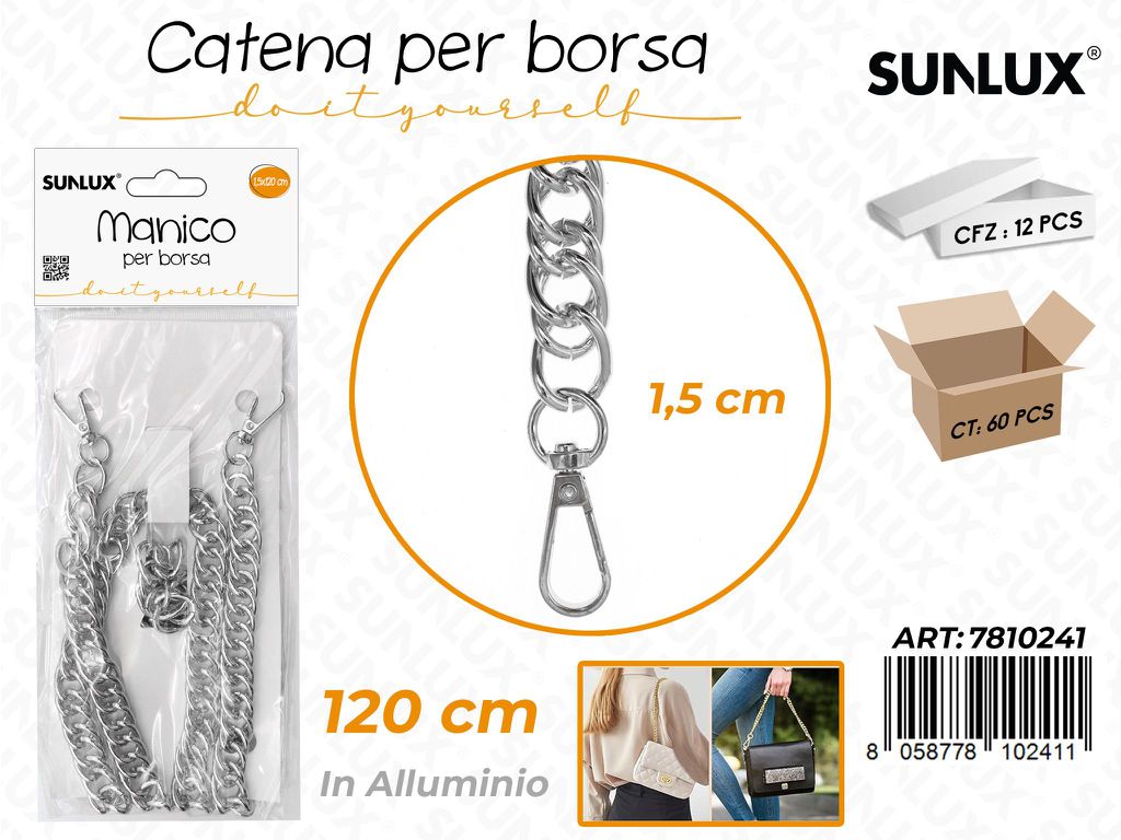 Sunlux Catena per Borsa Allum. Arg. 1.5*120CM