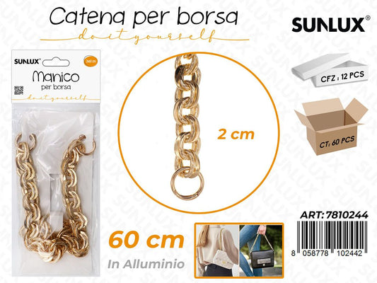 Sunlux Catena per Borsa Allum. Oro 2*60CM