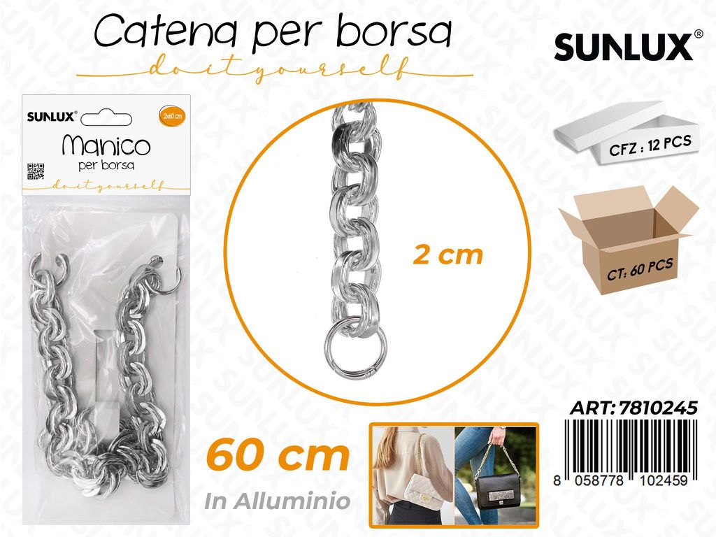 Sunlux Catena per Borsa Allum. Arg. 2*60CM