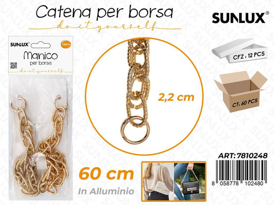 Sunlux Catena per Borsa Allum. Oro 2.5*60CM