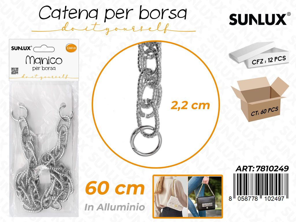 Sunlux Catena per Borsa Allum. Arg. 2.5*60CM