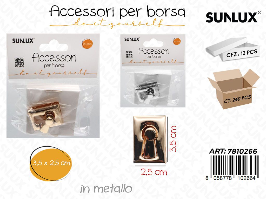 Sunlux Acc. per Borsa Chiusura Ass. Met. 2.5*3.5CM