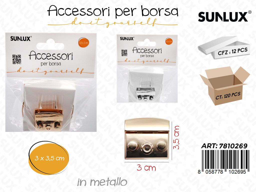 Sunlux Acc. per Borsa Chiusura Ass. Met. 3*3.5CM